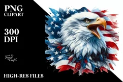 Watercolor Beach Eagle Wildlife Patriotic Clipart Product Image 3