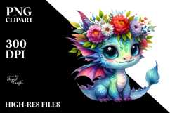 Cute Baby Dragon with Cool Haircut, PNG Product Image 2