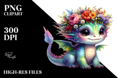 Cute Baby Dragon with Cool Haircut, PNG Product Image 2