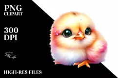 Cute Baby Chicken with Big Eyes PNG Product Image 3
