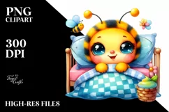 Colorful Baby Bee with Big Eyes in Bed Product Image 1