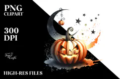 Watercolor Pumpkin Retro PNG Product Image 2