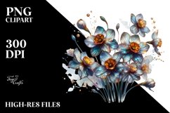 Shiny Narcissus Watercolor Abstract Clipart Product Image 1