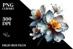 Shiny Narcissus Watercolor Abstract Clipart Product Image 1