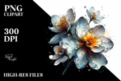 Shiny Narcissus Watercolor Abstract Clipart Product Image 1