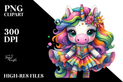 Cute Unicorn Dressed PNG Product Image 2