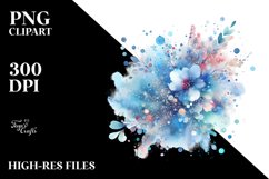 Colorful Blue Glittery Watercolor Particles Product Image 3