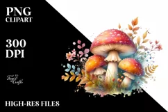 Detailed Pastel Mushroom, Transparent PNG Product Image 1