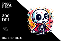 Funny Skeleton with Cape PNG Product Image 2