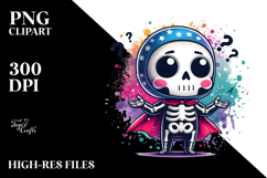 Confused Skeleton Design, Transparent PNG Product Image 2