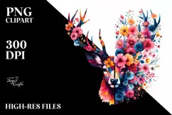Watercolor Vibrant Deer | Sublimation Clipart Product Image 3