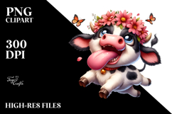 Cow with Flower Crown PNG Product Image 2