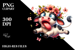 Cow with Flower Crown PNG Product Image 2