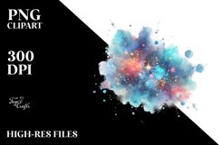 Colorful Blue Glittery Watercolor Particles Product Image 3
