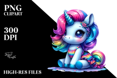 Vibrant Baby Unicorn in Style PNG Product Image 2