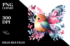 Half Bird Butterfly Silhouettes PNG Product Image 2