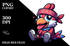 Goofy Cartoon Bird with Bandana PNG Product Image 2