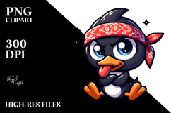 Goofy Cartoon Bird with Bandana PNG Product Image 2