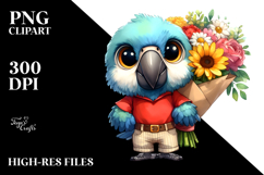 Expressive Whimsical Baby Macaw Clipart Product Image 2