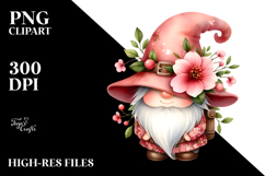 Gnome with Cherry Blossom PNG Product Image 2