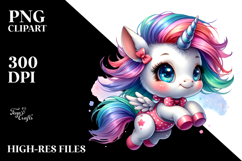 Cute Baby Unicorn Jumping PNG Product Image 2
