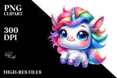 Cute Baby Unicorn Jumping PNG Product Image 2