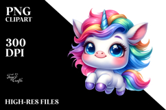 Cute Baby Unicorn Jumping PNG Product Image 2