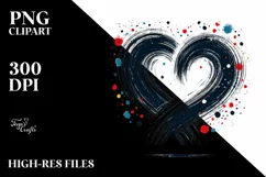Simple Paintbrush Style Heart PNG Product Image 2