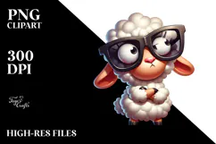 Silly Lamb with Oversized Sunglasses PNG Product Image 2