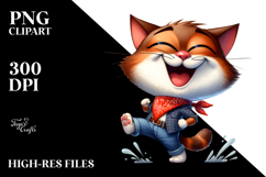 Silly Cartoon Cat with Bandana, High-Res PNG Product Image 2