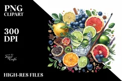 Watercolor Cocktail Drink Mojito Refreshing Clipart Product Image 3