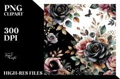 Luxe Black Rose Watercolor Painting Product Image 2
