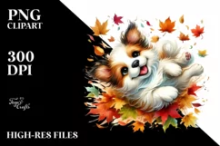 Dog with Autumn Leaves, Transparent PNG Product Image 3
