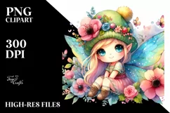 Small Cute Fairy Tumbling with Flower Petals Product Image 1