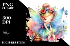 Colorful Cute Fairy Clipart Product Image 1