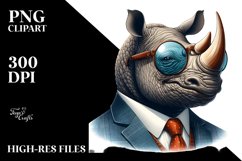 Smiling Rhino Suit Retro es | Sublimation | Clipart Product Image 1