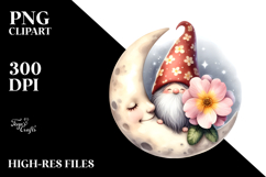 Gnome with Moon Primrose PNG Product Image 2