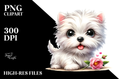 Baby Cartoon West Highland White Terrier PNG Product Image 2