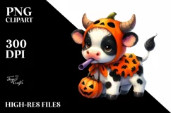 Halloween Baby Cow, Transparent PNG Product Image 3