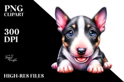 Cute Baby Bull Terrier with Crazy Fur PNG Product Image 2