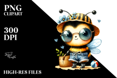 Cute Energetic Baby Bee PNG Product Image 2