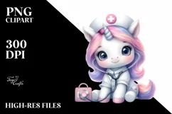 Cute Baby Unicorn Nurse | Sublimation | Clipart Product Image 3