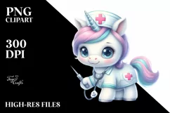 Cute Baby Nurse Unicorn | Sublimation | Clipart Product Image 1
