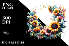 Abstract Vibrant Frame Sunflower Clipart Product Image 2