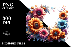 Vibrant Sunflower Horizontal Frame Clipart Product Image 2