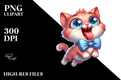 Cartoony Cat with Ecstatic Expression PNG Product Image 2