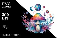 Colorful Celestial Mushroom Watercolor Product Image 3