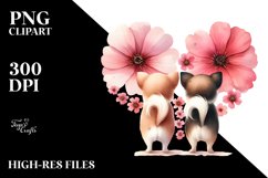 Cute Flower Chihuahua, Watercolor PNG Product Image 2