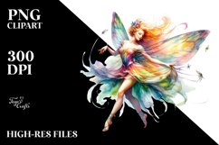 Whimsical Fairy with Floral Wreath PNG Product Image 2