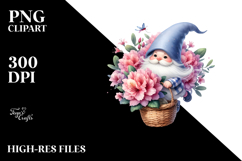 Cute Floating Gnome with Rhododendron PNG Product Image 2